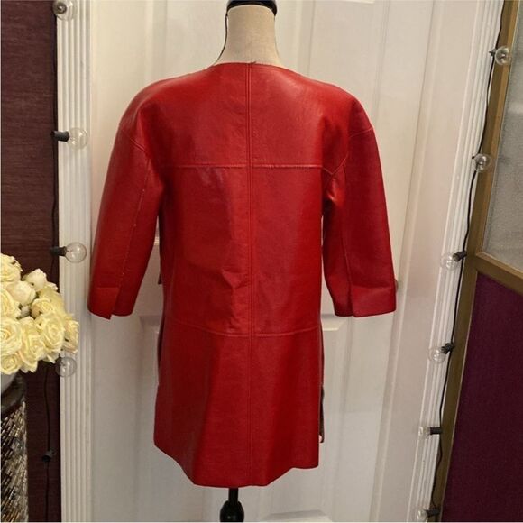 Chanel Red Leather Women's Jacket, S - Picture 9 of 12